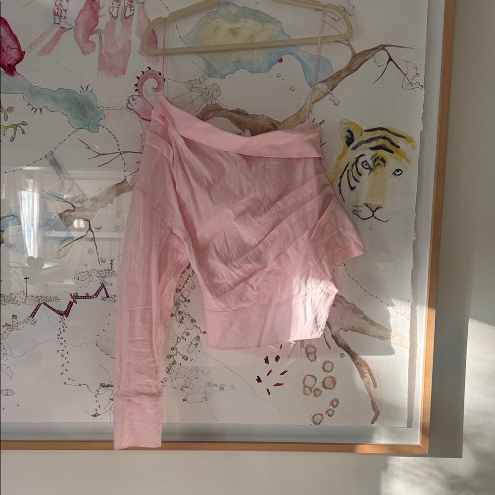 ZARA linen asymmetric Off-Shoulder Top